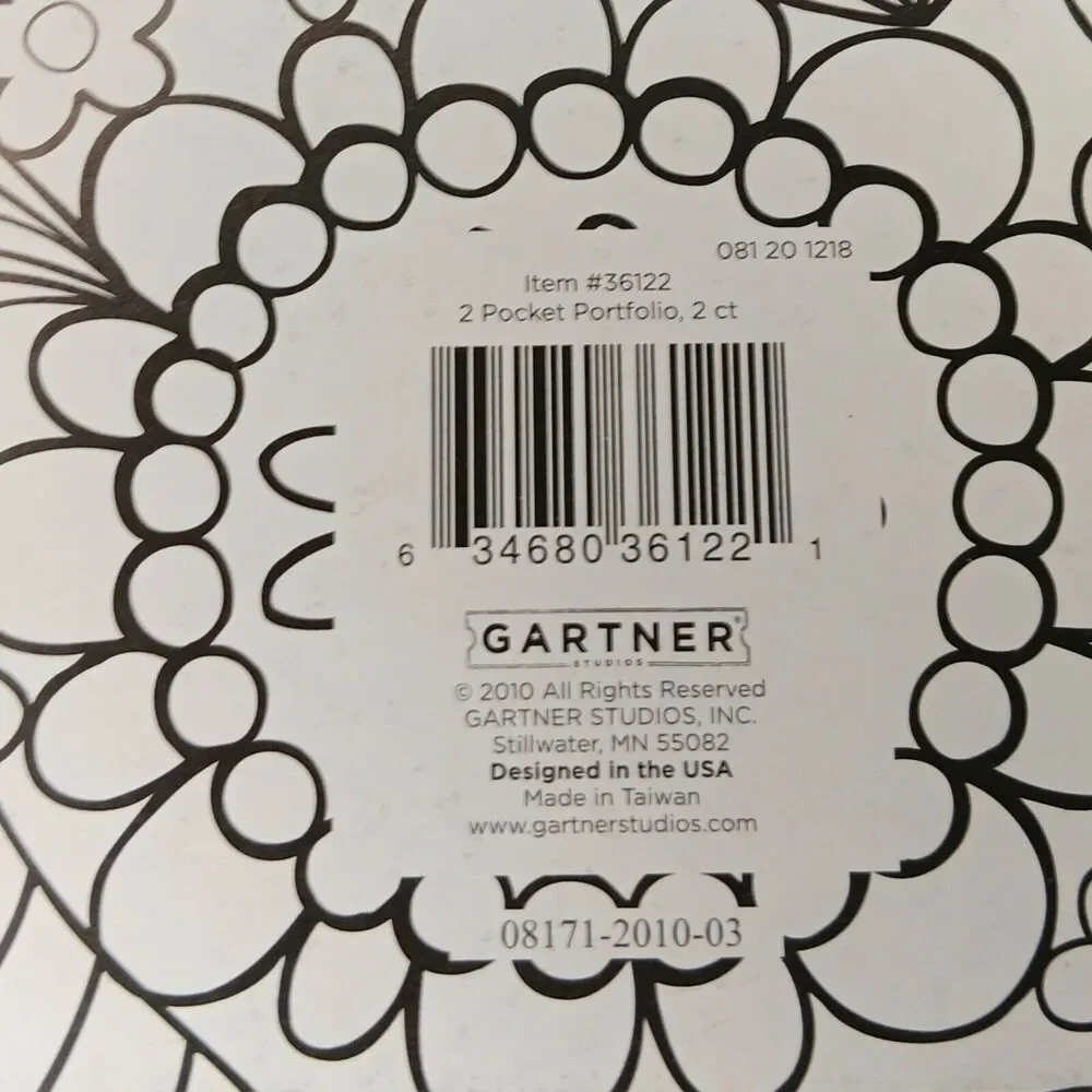 Portfolio Folders To Color Flowers And Circles Vintage 2010 Gartner Set Of Two